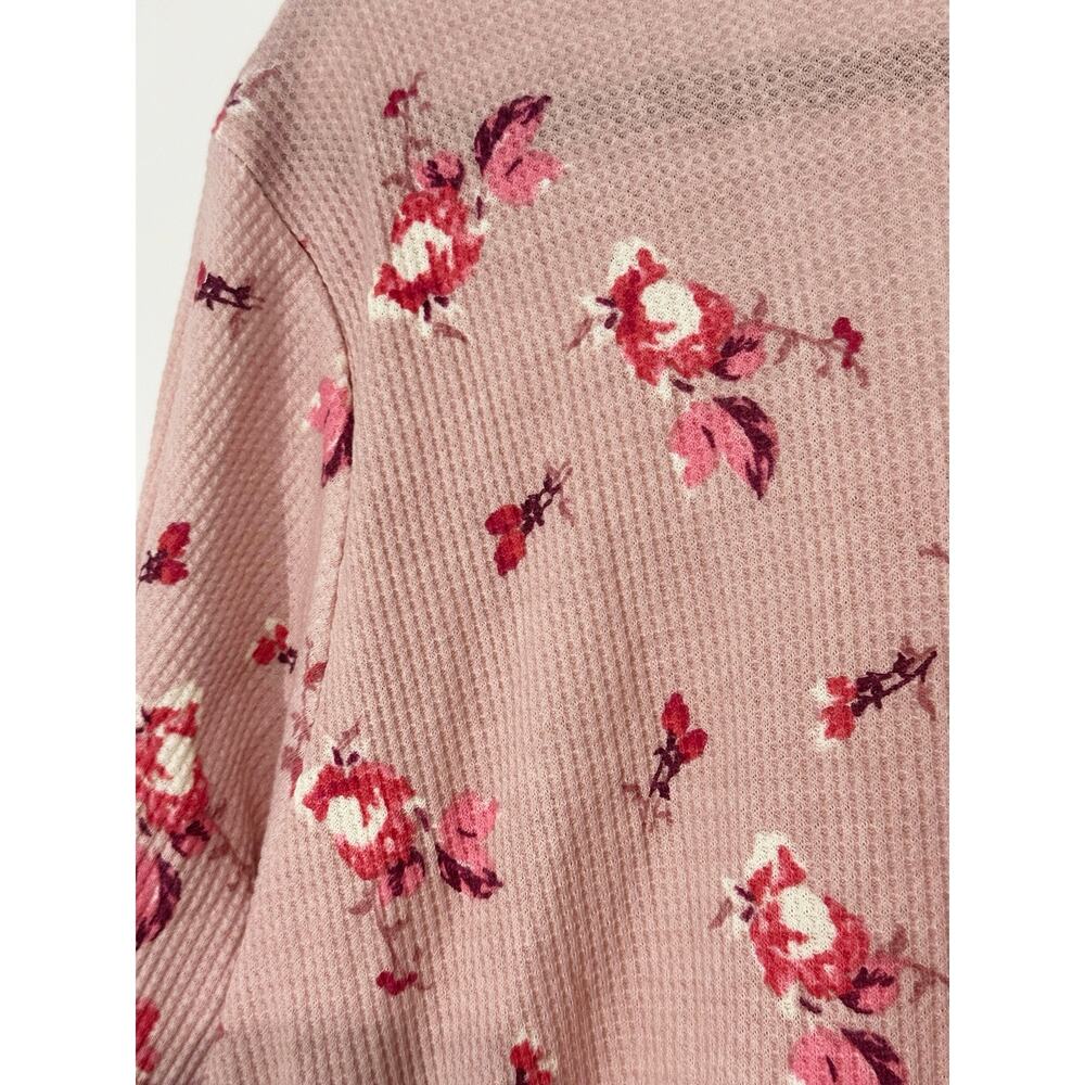 ROAMAN’S Pink Floral Thermal Henley Tunic Top Shirt - Sz 1X (22-24) - NWT - Picture 3 of 6